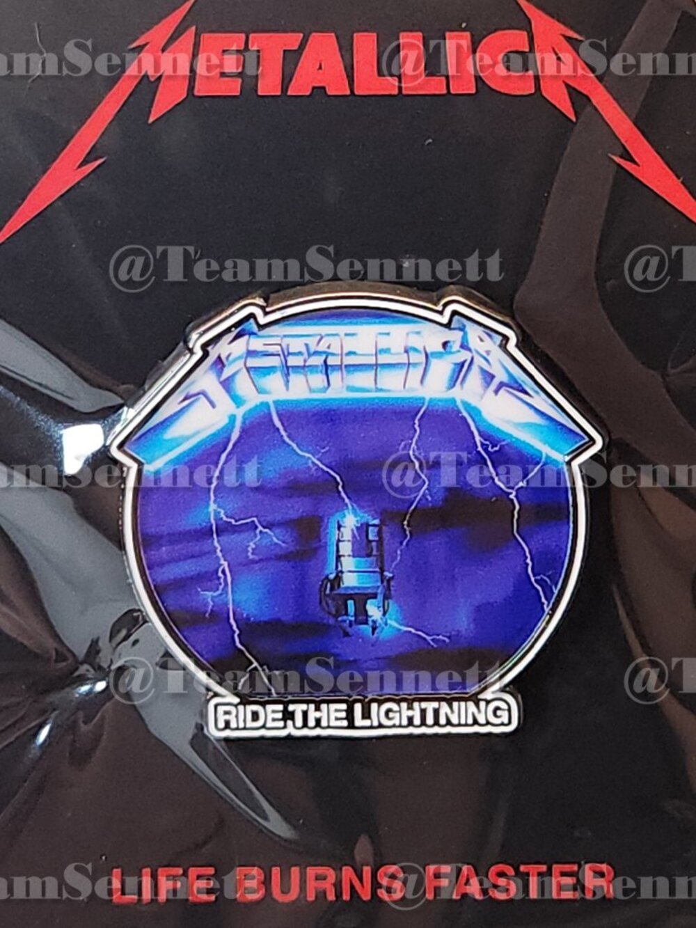 Metallica Ride the Lightning Enamel Pin / Life Burns Faster / Sphere Las Vegas